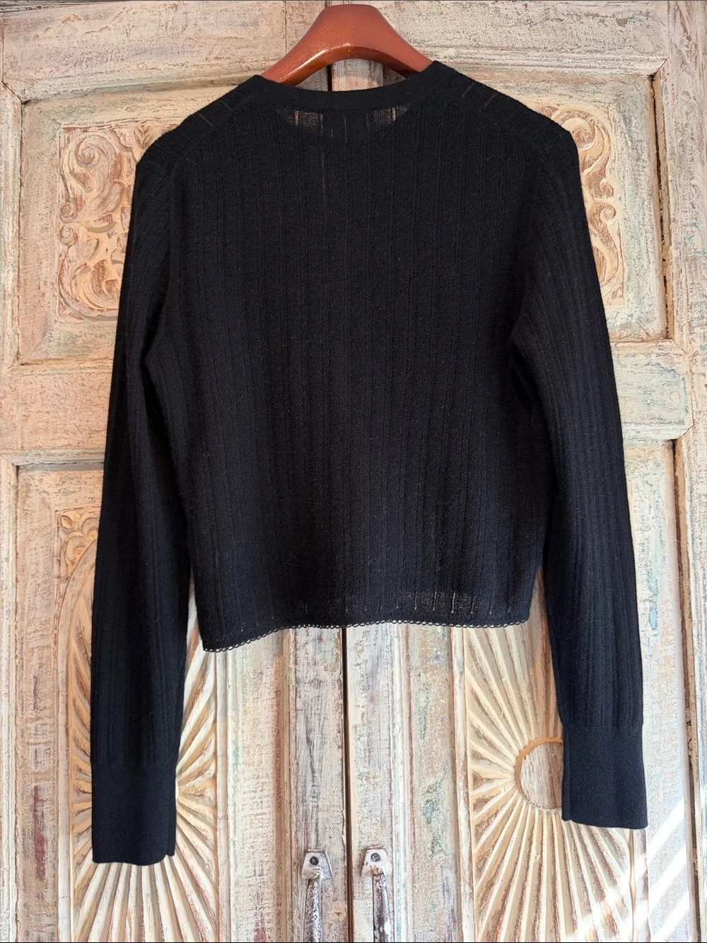NWT J. Crew featherweight cashmere pointelle shrunken cashmere cardigan sweater